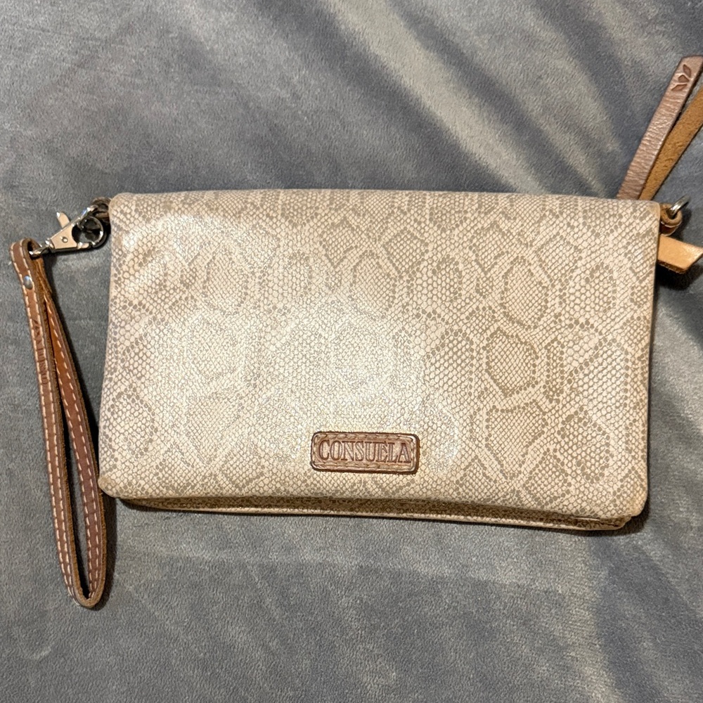 Consuela Snake Print Wristlet Clutch